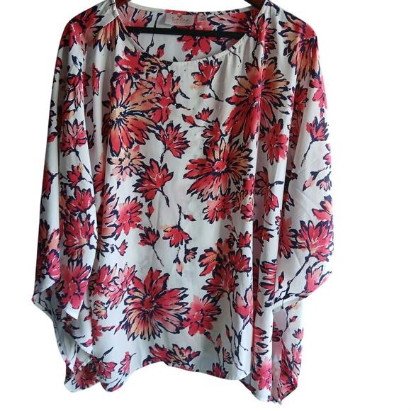 Quacker Factory 1X poncho top lightweight floral - Picture 1 of 5